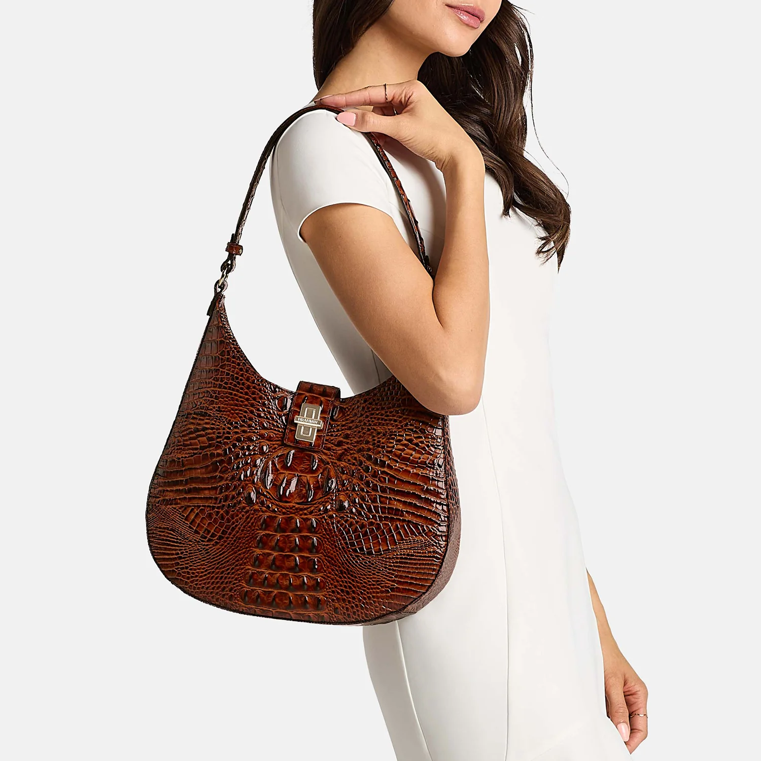 Brahmin Melbourne Collection Fallon Shoulder Bag, Phlox Pink