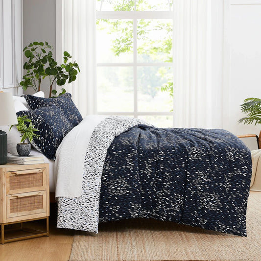 Forest Reversible Comforter Set, Blue