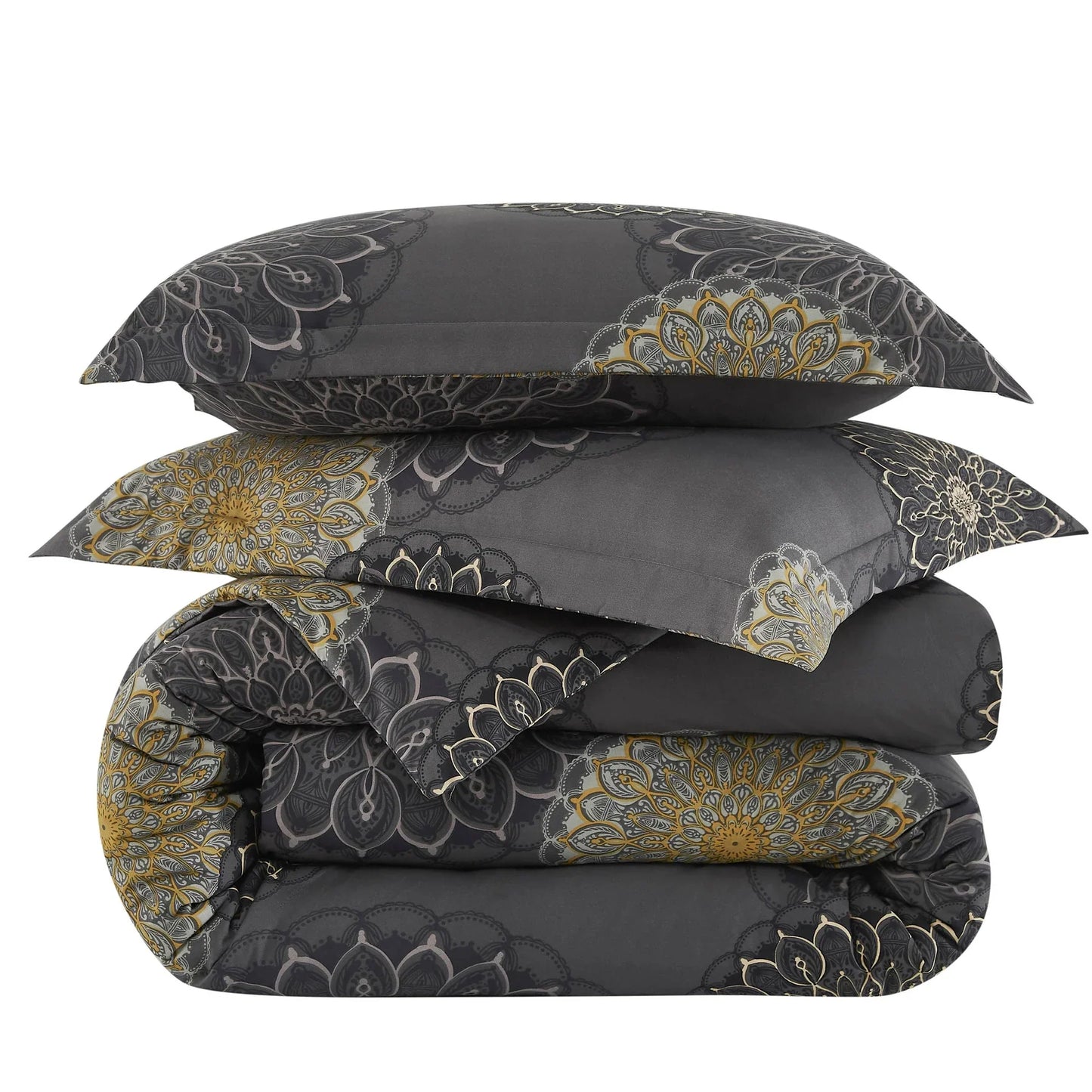 Dahlia Garden Comforter Set, Black