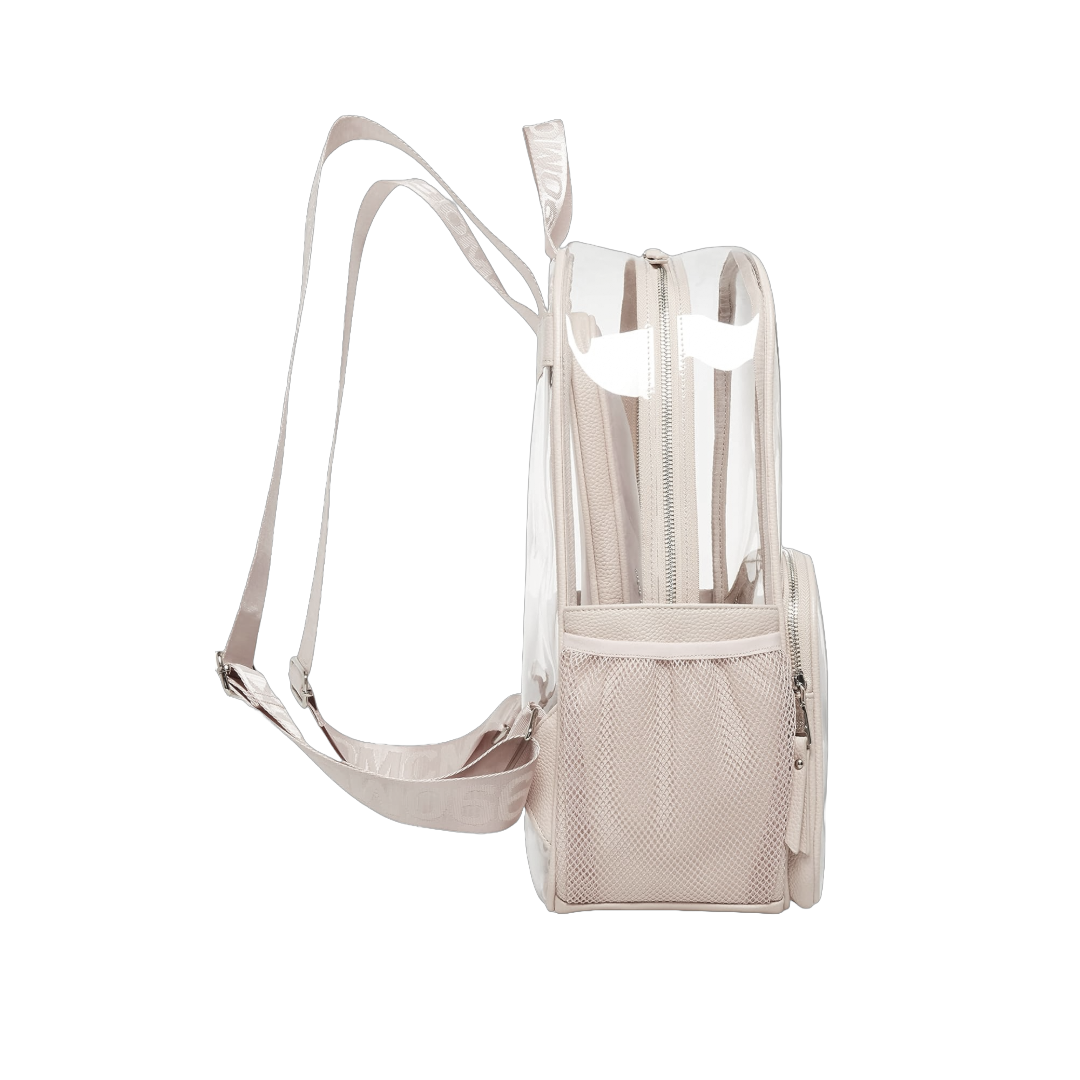 Steve Madden Clear Backpack with Tech Pouch, Nude