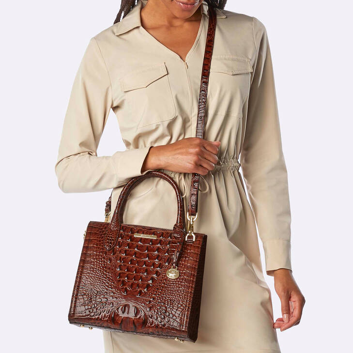 Brahmin Exotic Collection Small Caroline Satchel, Joyful Oceangrove