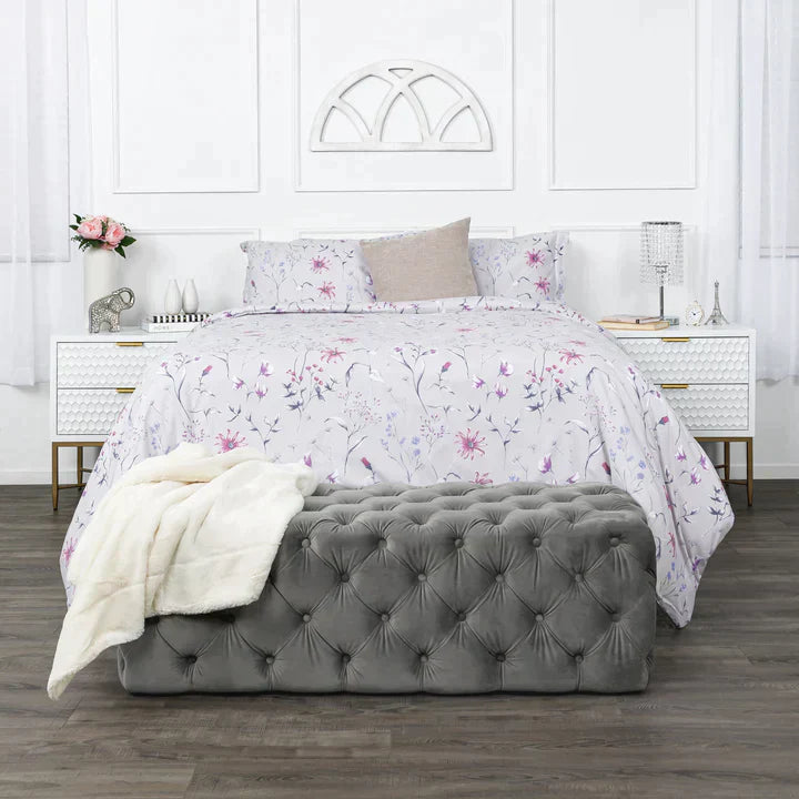 Secret Meadow Comforter Set, Grey