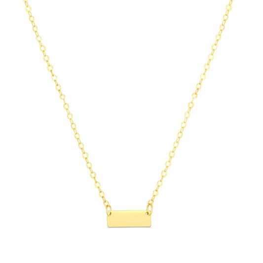 14K Mini Bar Pendant Necklace